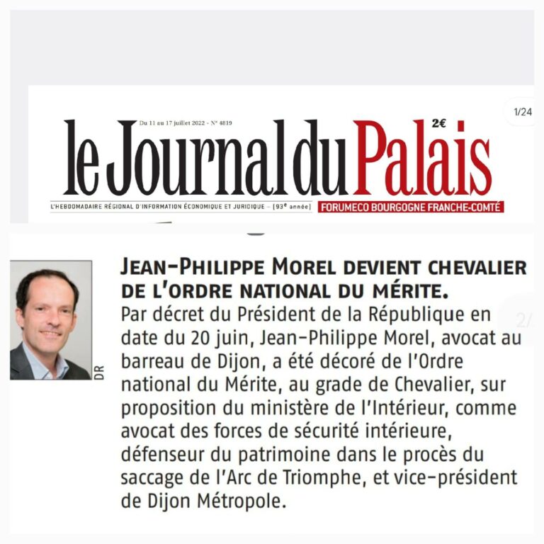 JeanPhilippe Morel devient chevalier de l’ordre national du mérite